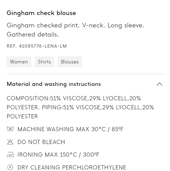 NWT Mango Gingham Puff Sleeve Blouse - Picture 16 of 16